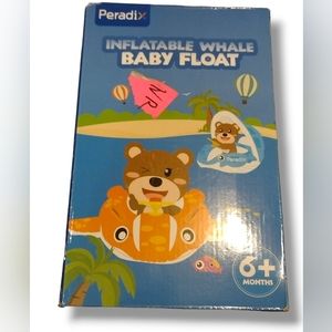 Peradix Inflatable Whale Baby Float Orange 6+Months
